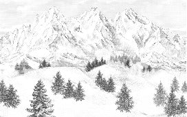 Papier peint montagne sommets de Chamonix