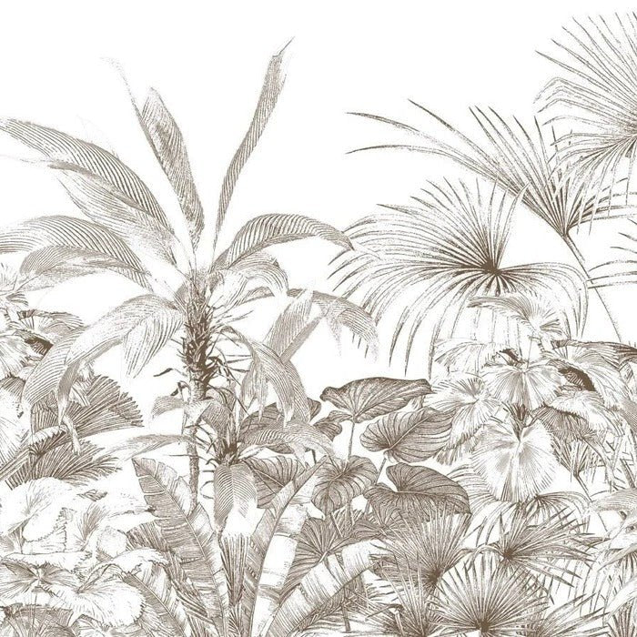 Papier peint tropical gravure monochrome, XXL, tendance