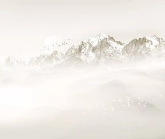 Papier peint salle de bain matin brumeux Mont Blanc, XXL, tendance