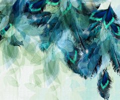 Papier Peint salle de bain Plume Ethnique Paon, XXL, tendance