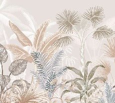 Papier peint panoramique jungle terracotta
