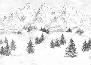 Papier peint montagne sommets de Chamonix