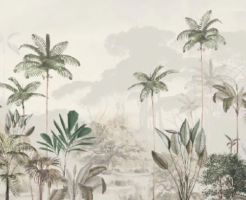 Papier peint panoramique jungle eden vert