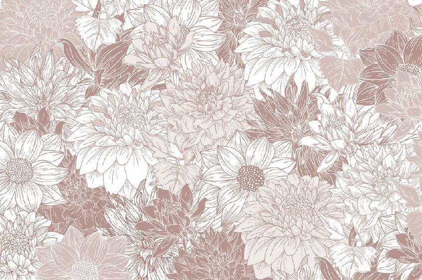 Papier peint fleur Dahlia, XXL, tendance