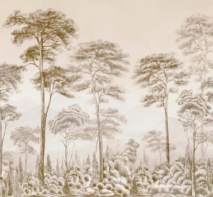Sepia pinewood nature wallpaper