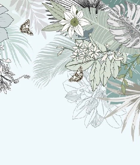 Papier peint wc tendance nature plante vert d'eau, XXL, tendance