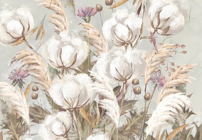 Papier peint panoramique fleur coton