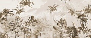 Papier peint panoramique jungle eden sépia
