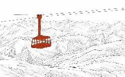 Papier peint La Plagne télécabine rouge