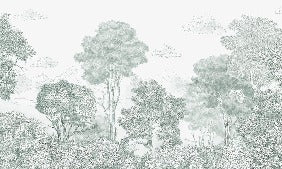 Papier peint panoramique Forêts et Monts vert