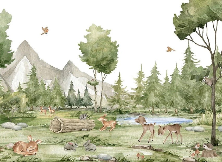 Animals in the forest wallpaper