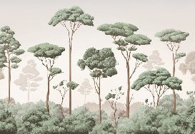 Pine forest breeze wallpaper