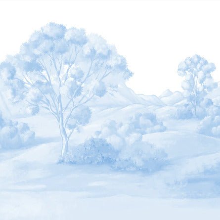 Blue poetic landscape wallpaper