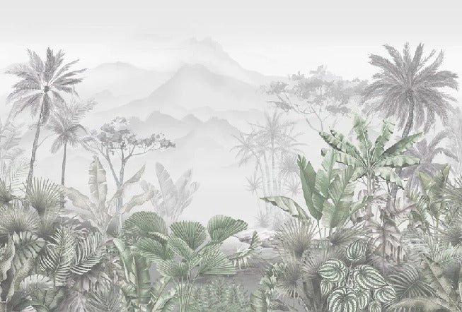 Papier peint tendance tropical vert, XXL, tendance