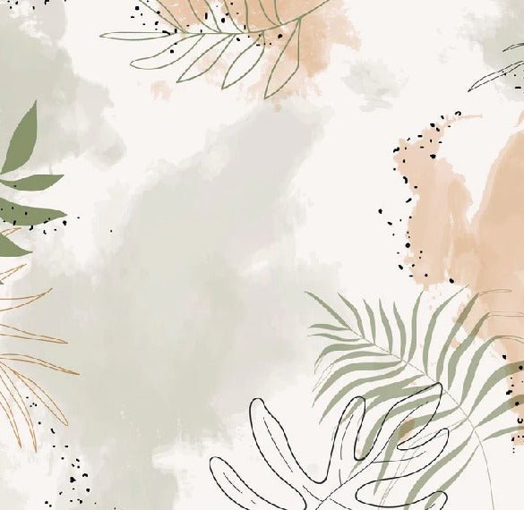 Panoramic vegetal watercolor wallpaper