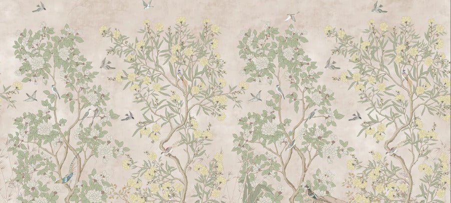 Papier peint panoramique chinoiserie garden
