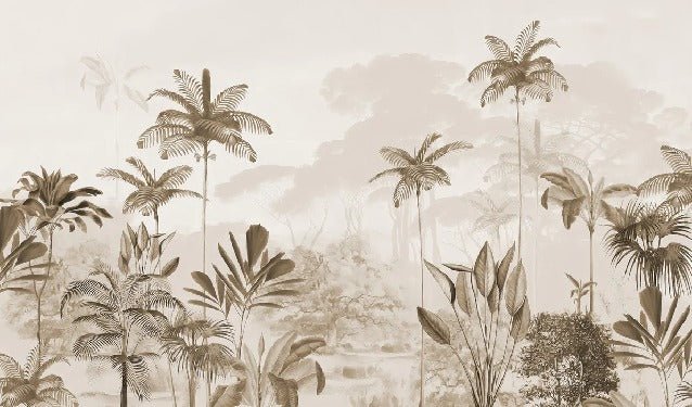 Papier peint panoramique jungle eden sépia, XXL, tendance