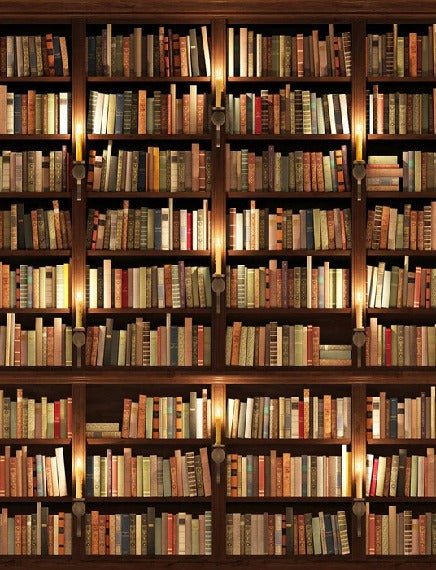 Papier peint trompe l'oeil Authentique Bibliothèque, XXL, tendance