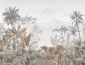 Papier peint tendance tropical sepia, mural concept, tendance