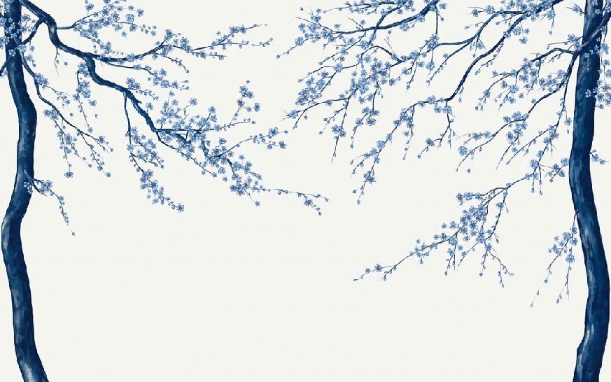 Sakura white panoramic flower wallpaper