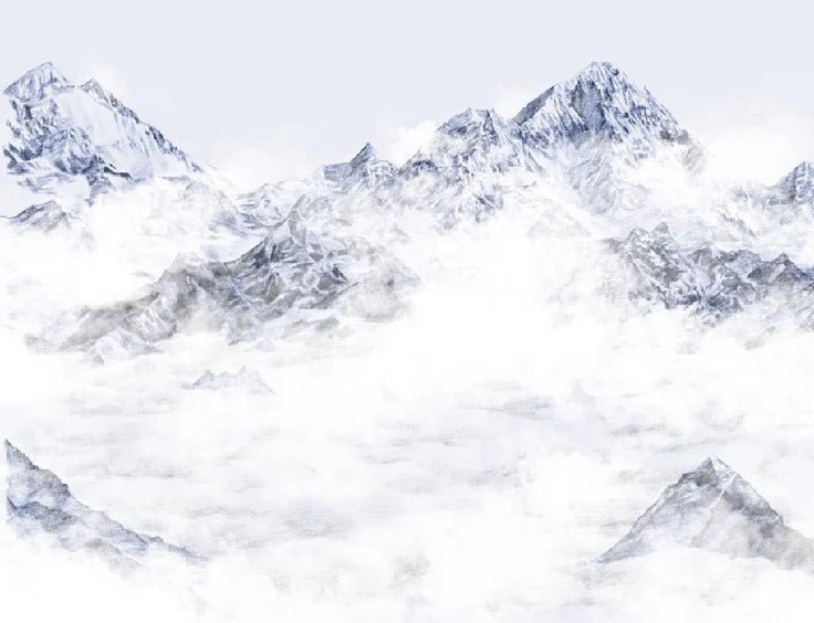 Papier peint Mont Everest bleu, XXL, tendance