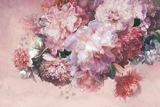 Papier peint panoramique pivoines rosé, XXL, tendance