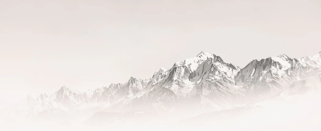 Papier Peint Matin Brumeux Mont Blanc - H143cm x L350cm - Matière Pré-Encollé