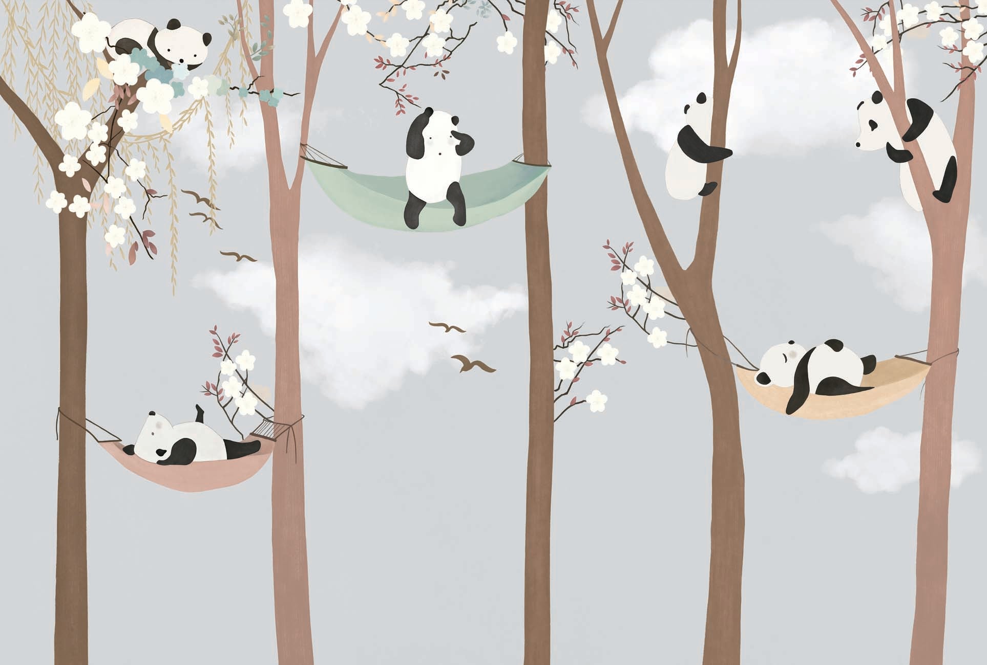 Papier peint chambre enfant panda, XXL, tendance