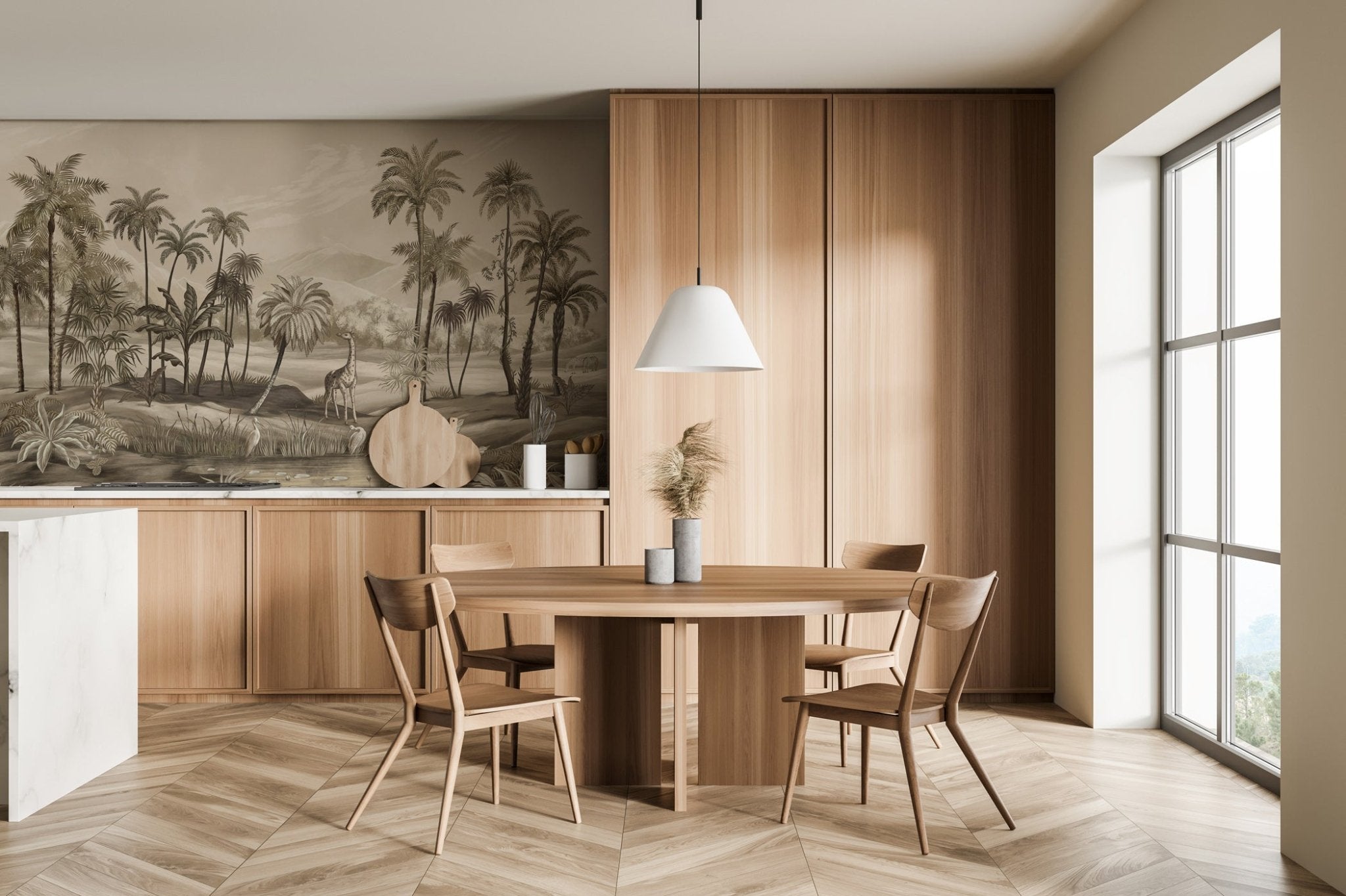 Papier peint jungle Zaphira sépia, XXL, tendance