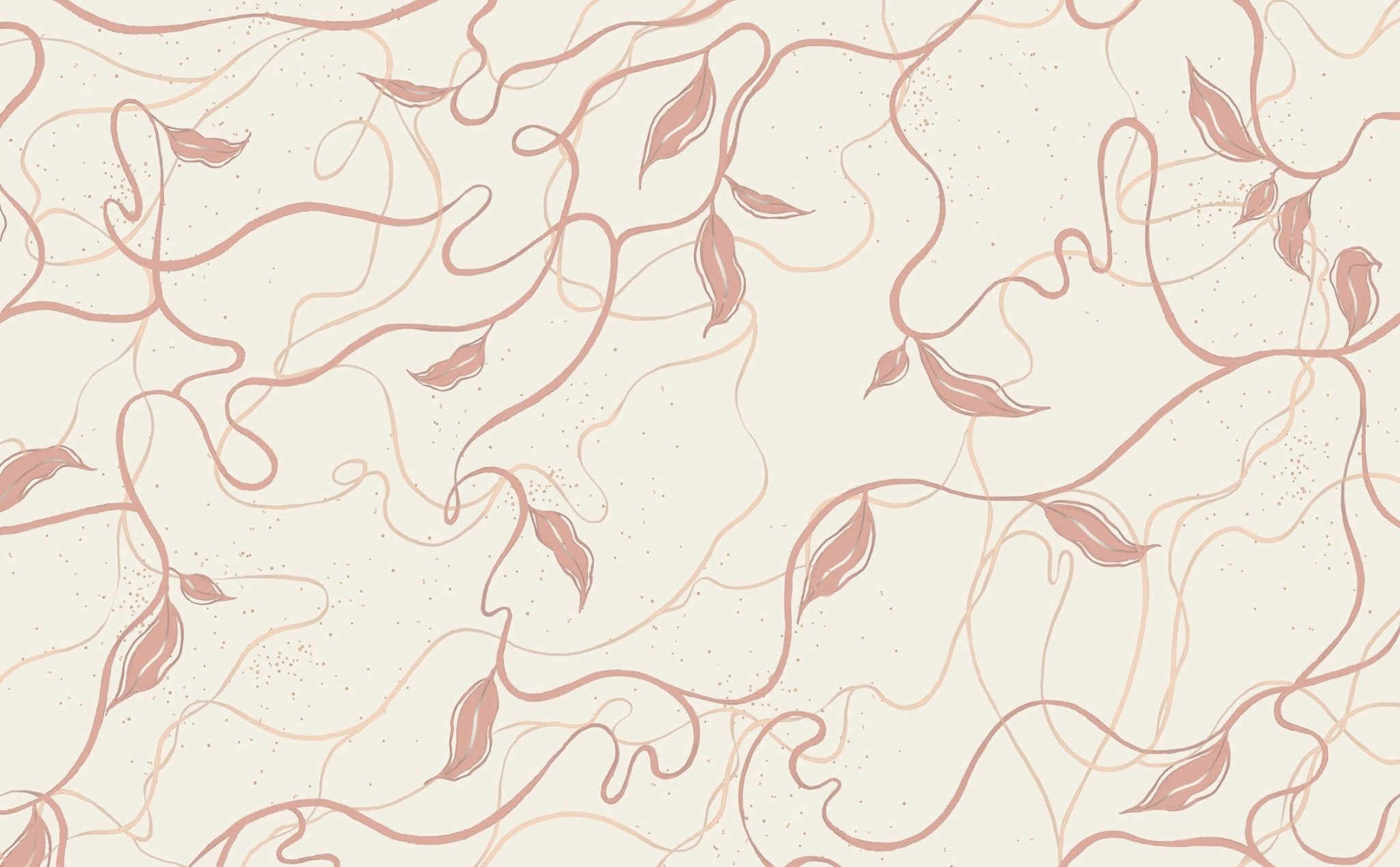 Papier peint végétal -  Lignes jasmin, XXL, tendance