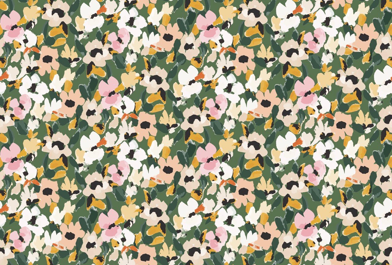 Papier peint floral liberty – Motif fleurs printanières - Muralconcept