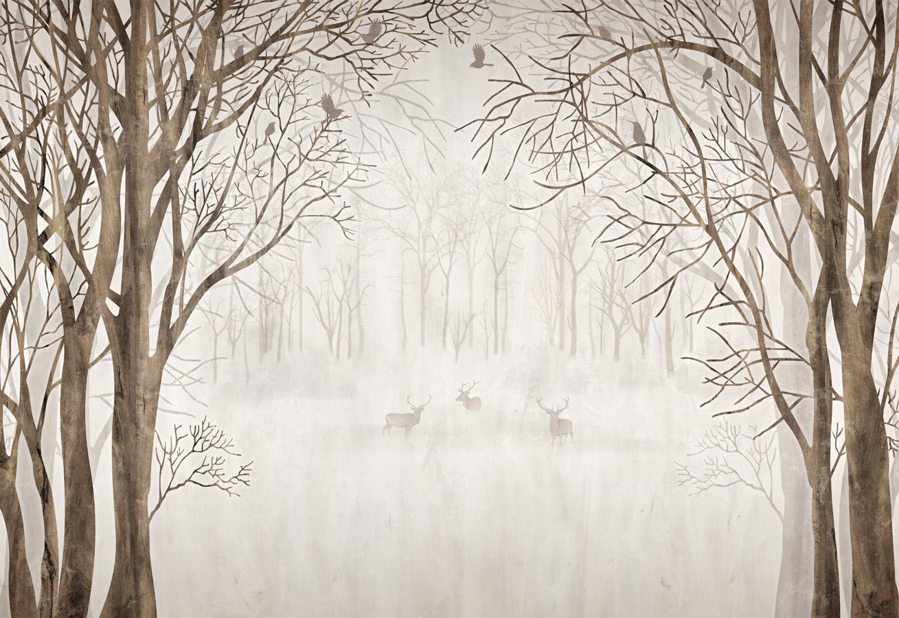 Papier peint sur mesure forêt bienvenue dans le bois, mural concept, tendance