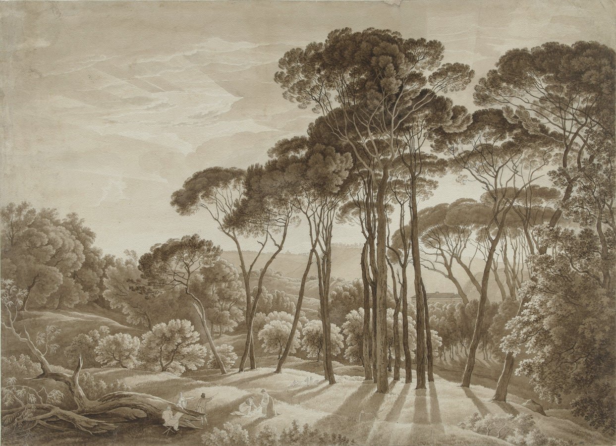 Papier peint panoramique paysage italien ambré, mural concept, tendance