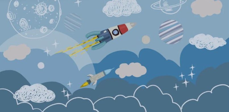 VP Children's wallpaper rocket space space L326cm x H163cm