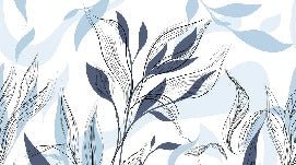 Papier peint fleur graphique bleu, XXL, tendance