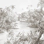 Picturesque jungle panoramic wallpaper