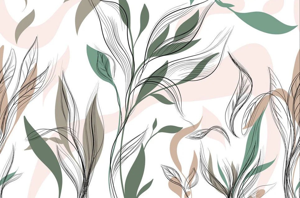 Papier peint panoramique fleur graphique
