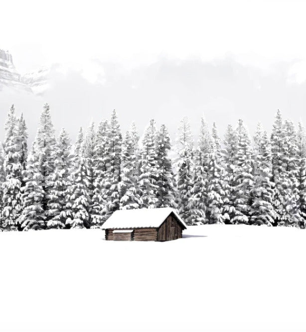 Panoramic mountain chalet wallpaper