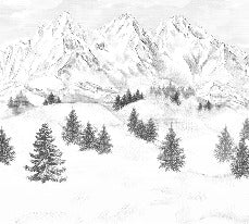 Papier peint montagne sommets de Chamonix, XXL, tendance