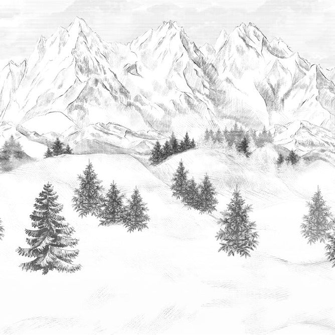 Papier peint montagne sommets de Chamonix, XXL, tendance