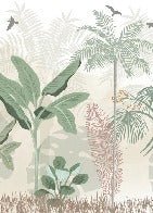 Papier peint panoramique jungle pastel