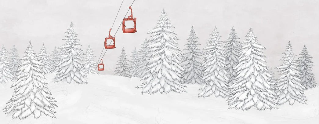 Red gondola mountain wallpaper
