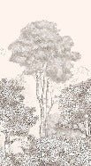 Papier peint panoramique Forêts et Monts Crayonnés Beige