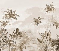Papier peint panoramique jungle eden sépia