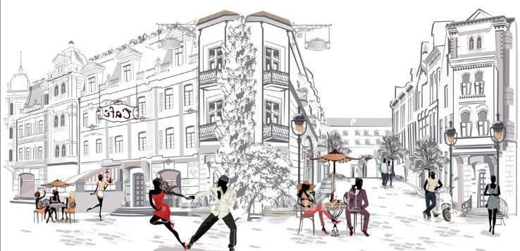 Papier peint panoramique balade parisienne