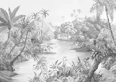 Papier peint panoramique jungle pittoresque