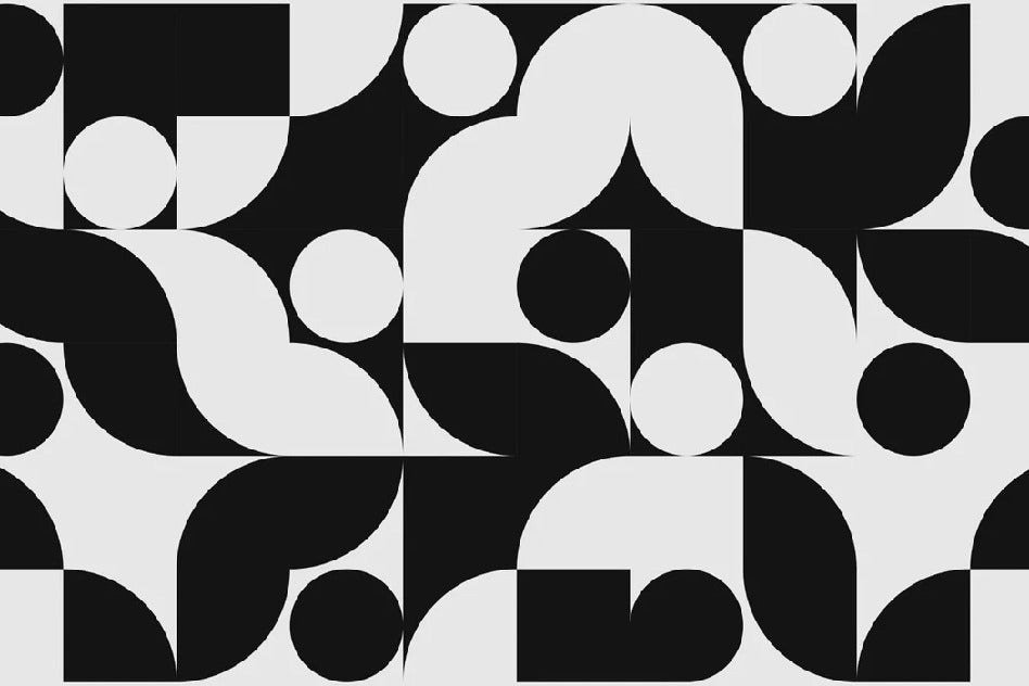 Modern black and white shape wallpaper, XXL, tendance