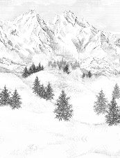 Papier peint montagne sommets de Chamonix, XXL, tendance