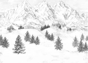 Papier peint montagne sommets de Chamonix