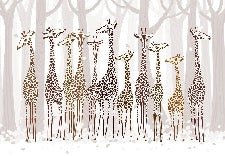Papier peint Élégantes Girafes